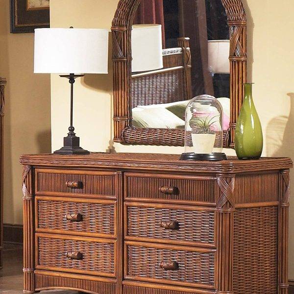 Polynesian Dresser and Mirror