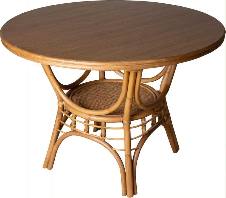 Mackinac Rattan and Wood Round 48 Inch Dining Table from Capris Furniture Model TB320