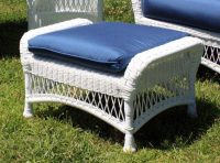 Augusta White Patio Ottoman