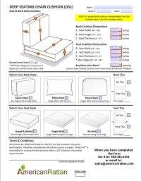 Custom Chair Cushion Order Form