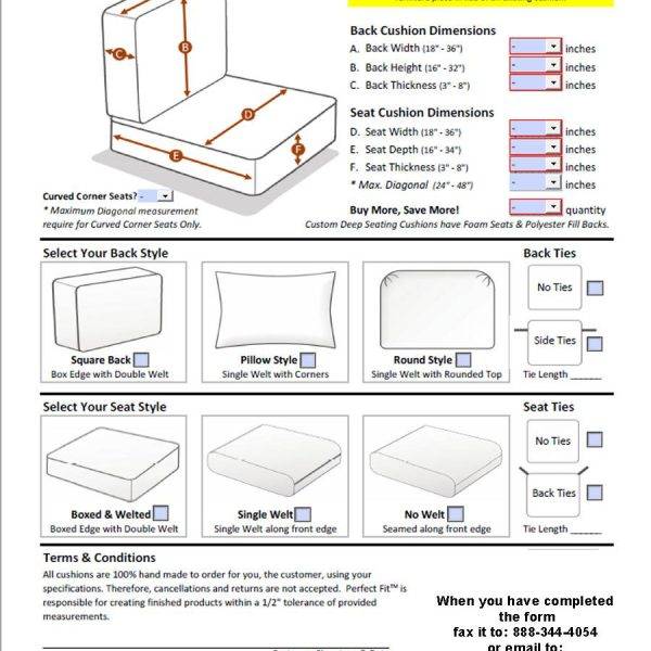 Custom Chair Cushion Order Form