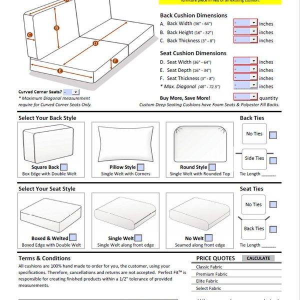 Custom made shop couch cushions