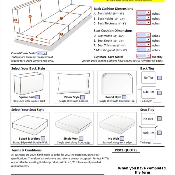 Custom Sofa Cushions CC-3