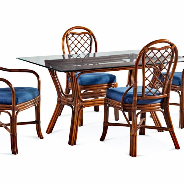 Trellis Rattan Rectangle Dining Set