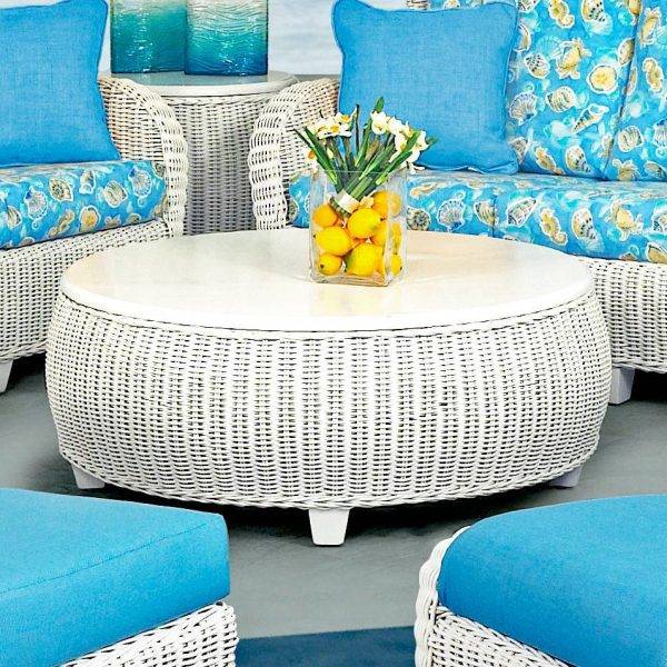 clariss white round coffee table