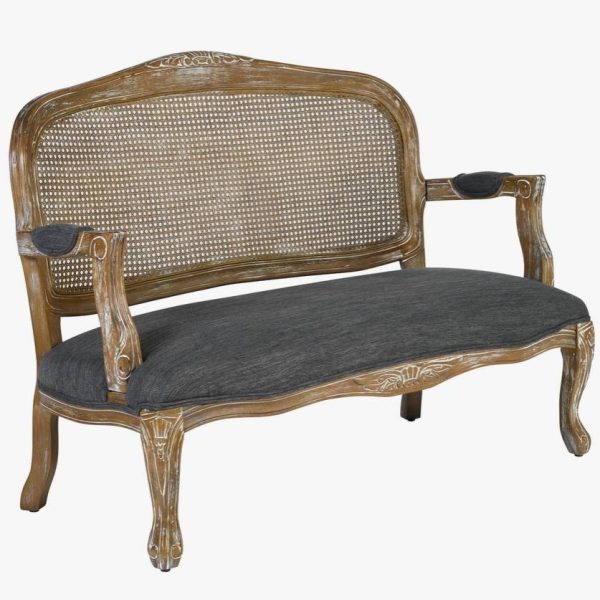 Raynne Wood and Wicker Loveseat