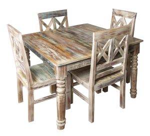 Traders Glazed Finish Dining Set with 4 Side Chairs by Capris Furniture TB379-DINSET