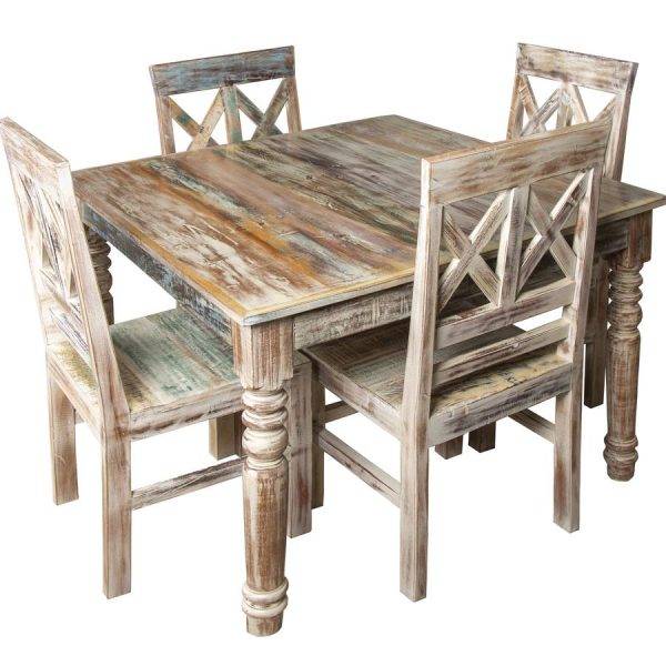 Traders Glazed Finish Dining Set with 4 Side Chairs by Capris Furniture TB379-DINSET