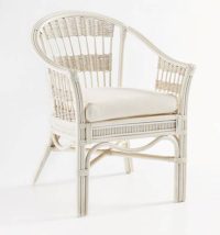 whitewash bermuda dining arm chair