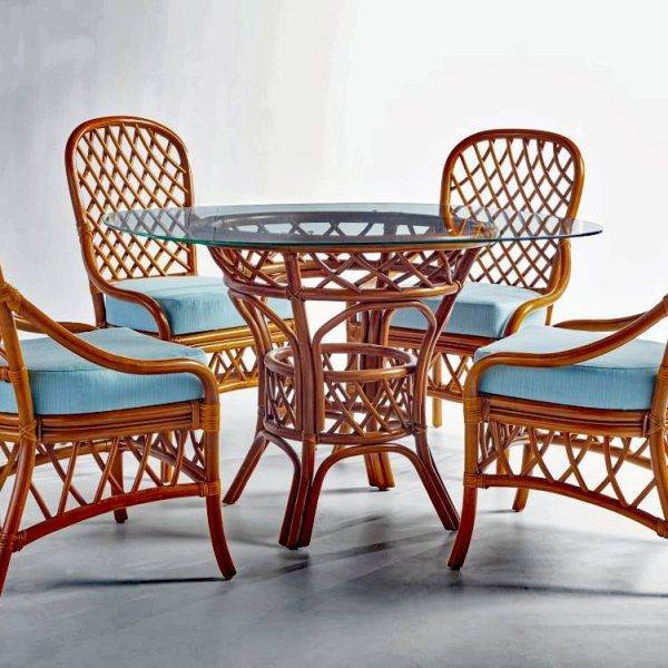 ANTIGUA DINING SET WITH SIDE CHAIRS BY SOUTH SEA RATTAN