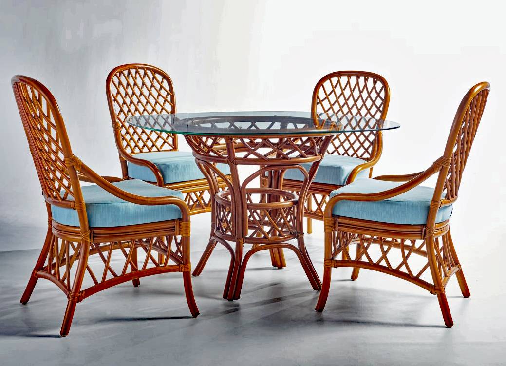 ANTIGUA DINING SET WITH SIDE CHAIRS BY SOUTH SEA RATTAN