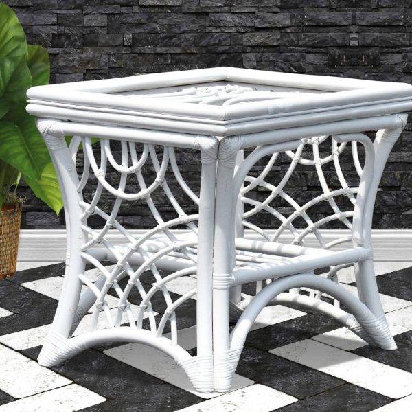 BALI WHITE END TABLE