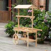 Roll around wooden tea cart