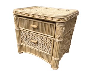 Treasure Island Wicker Rattan Tropical 2 Drw Nightstand Model WPI-TI102