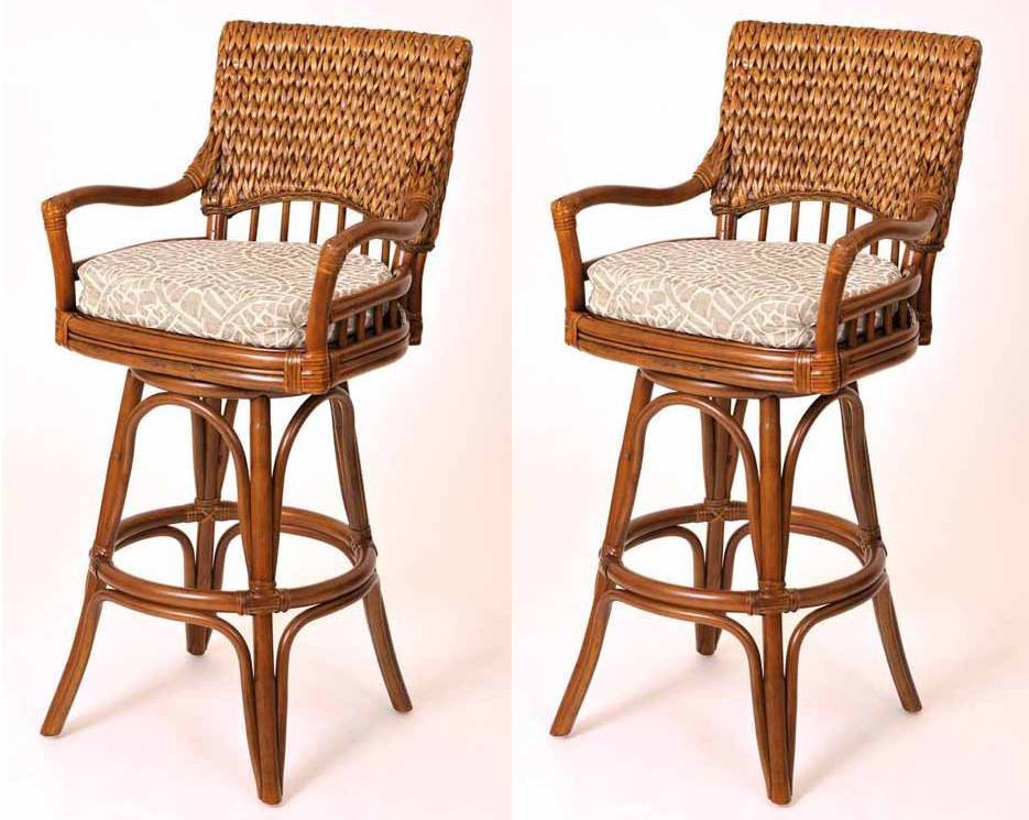 Wicker swivel counter discount stools