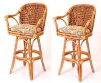 Panama (Set of 2) Rattan Swivel Barstool or Counterstools