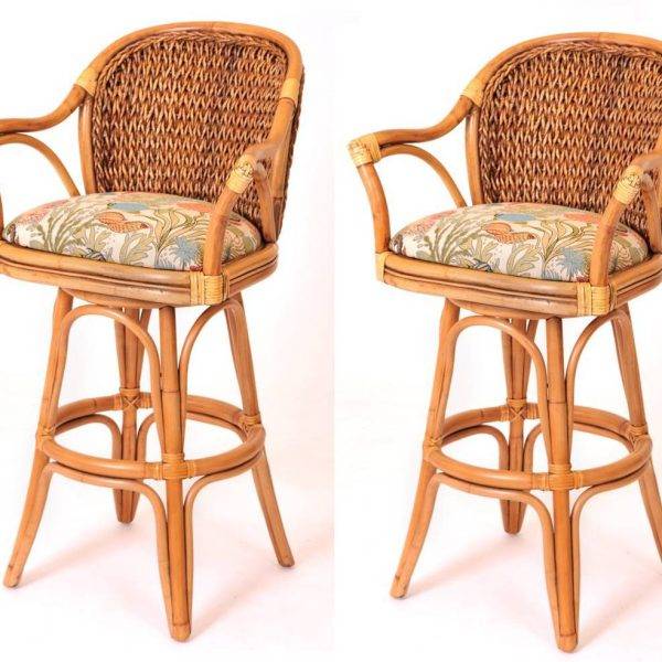 Panama (Set of 2) Rattan Swivel Barstool or Counterstools