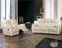 RSLV-3367 LEATHER SOFA AND LOVESEAT SET IN BEIGE