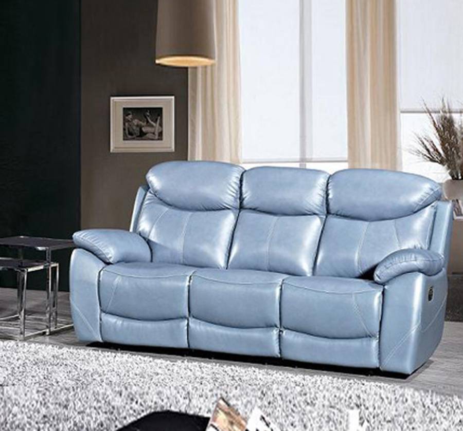 RS-3367 LEATHER SOFA IN TEAL