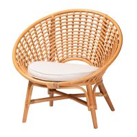 PARI AERIN MODERN BOHEMIAN NATURAL RATTAN ACCENT CHAIR