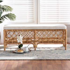 adina rattan bed bench