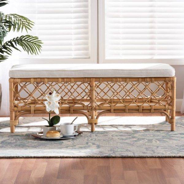 adina rattan bed bench