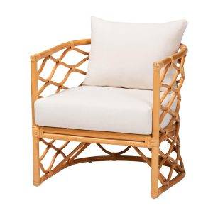 BALI & PARI ACELYNN BOHEMIAN LIGHT HONEY RATTAN ARM CHAIR