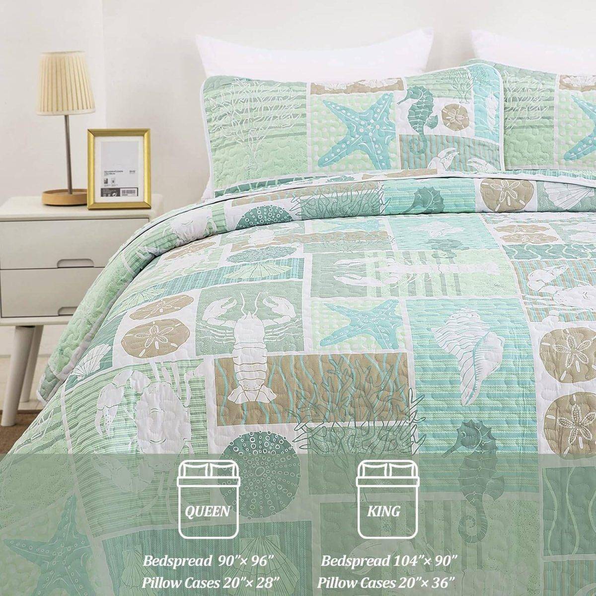 Coastal Greenscape quilt set