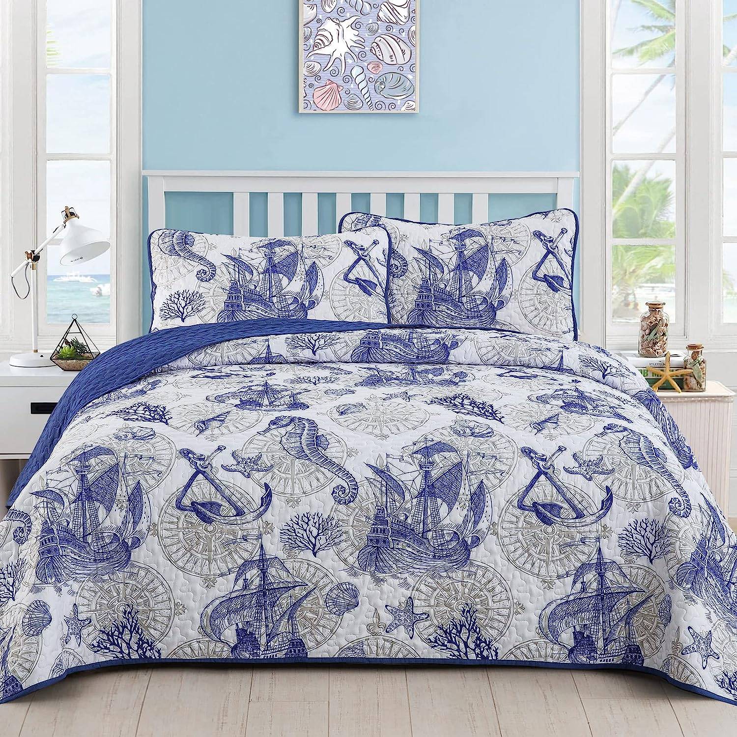 Seahorse and Ship Quilt Set