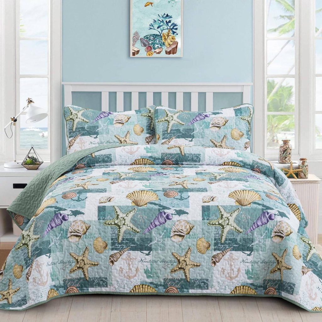 Starfish popular Coastal 4-Pc. Printed Queen Sheet Set Bedding