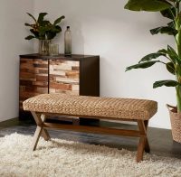 FARMHOUSE WICKER BENCH