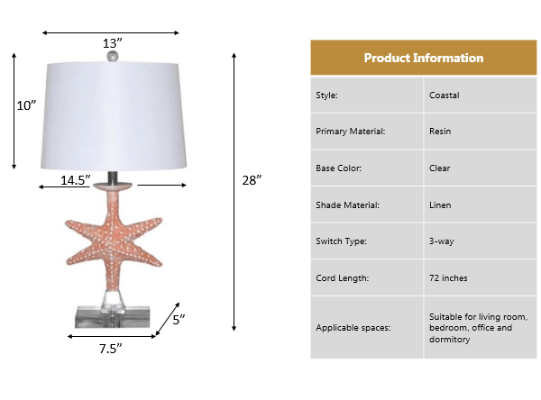 orange starfish lamp