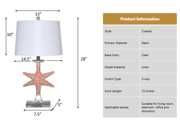 orange starfish lamp