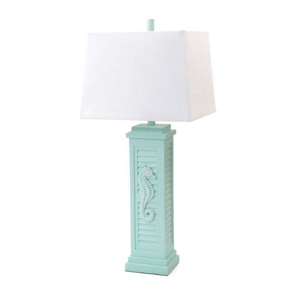 COASTAL SHUTTER TEAL LAMP