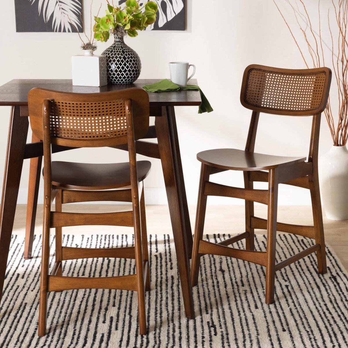 peoria set of 2 counterstools in dark brown