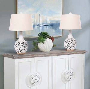 coral reef set of 2 lamps
