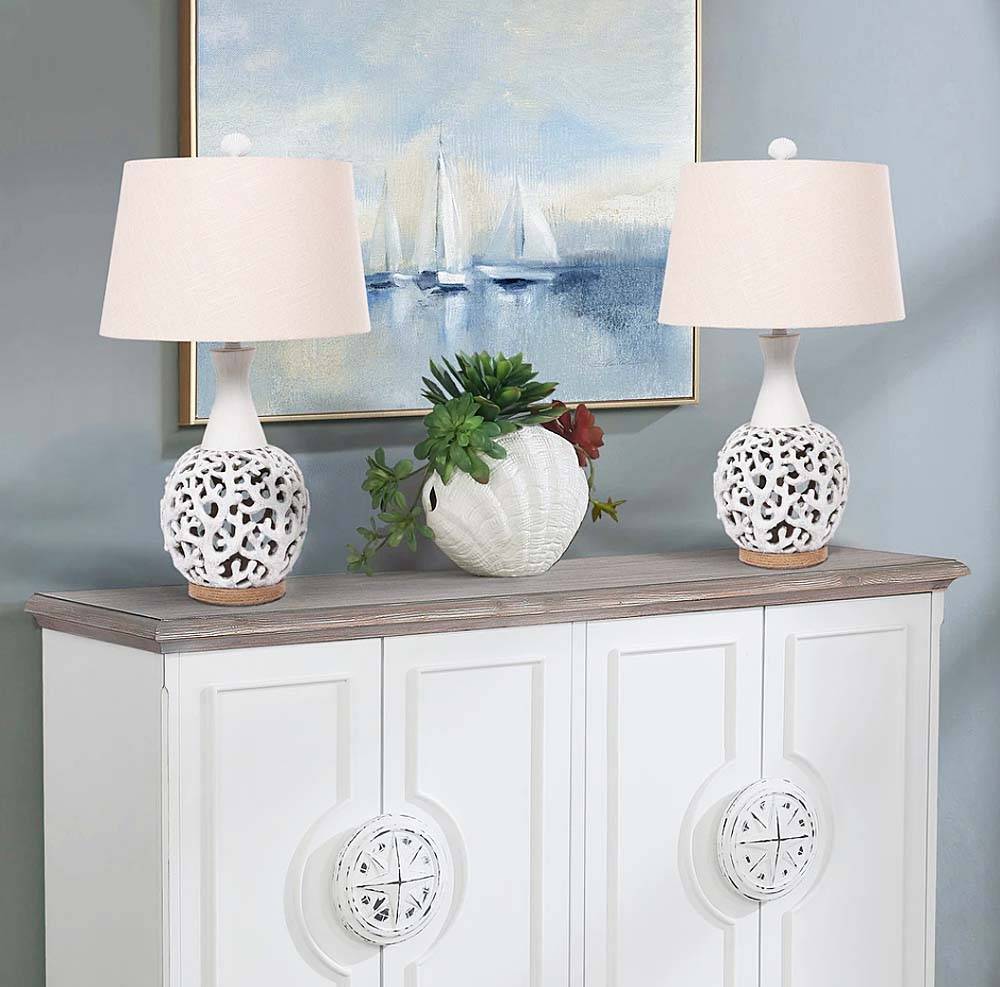coral reef set of 2 lamps