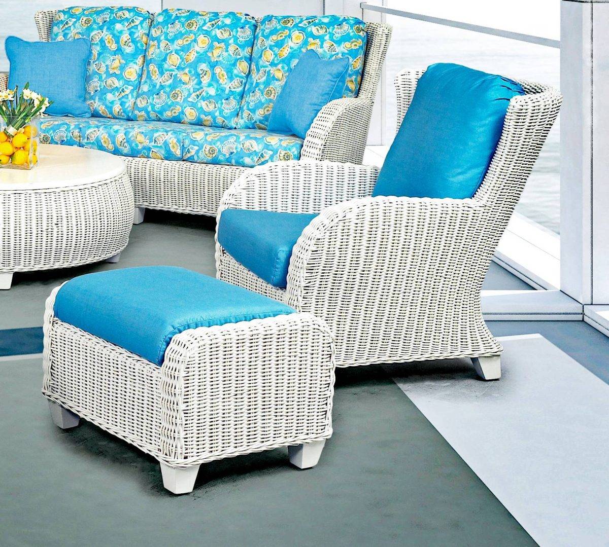 Clarissa lounge chair and ottoman set in white