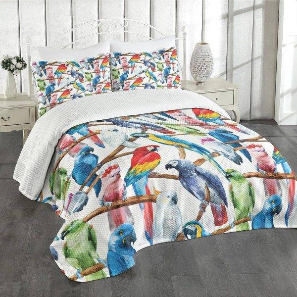 EXOTIC BIRDS BLANKET SET