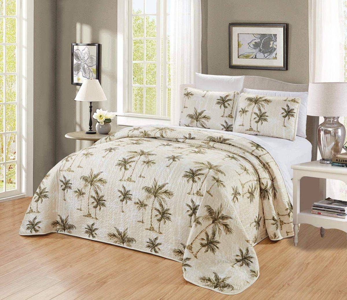 tropical palms quilt set