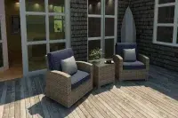Bainbridge Wicker 3 Piece Chair Chat Set
