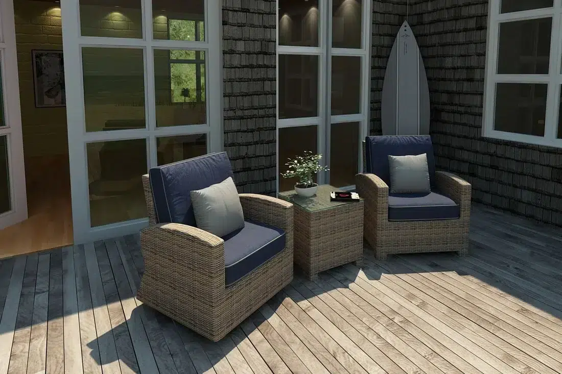 Bainbridge Wicker 3 Piece Chair Chat Set