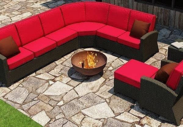 Cabo Wicker Sectional Sofa Set- 7 Piece