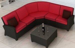 Cabo Wicker Sectional Sofa 4 Piece Set