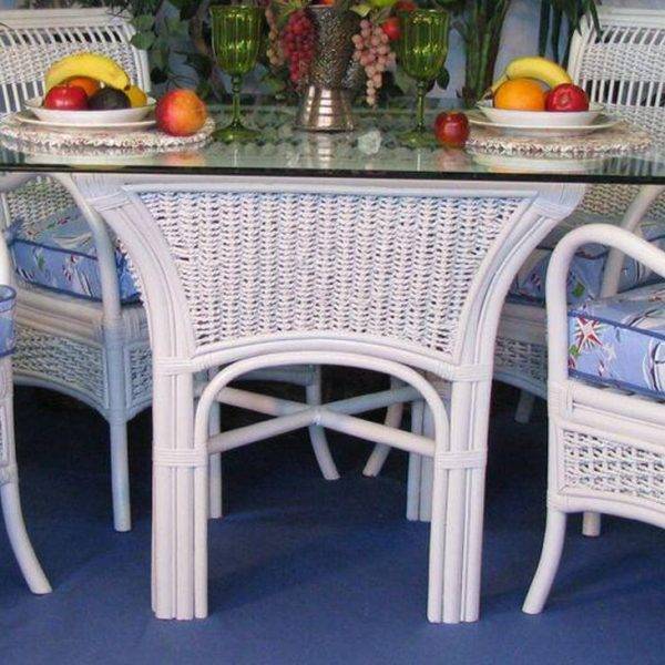 REGATTA SQUARE DINING TABLE AND GLASS TOP