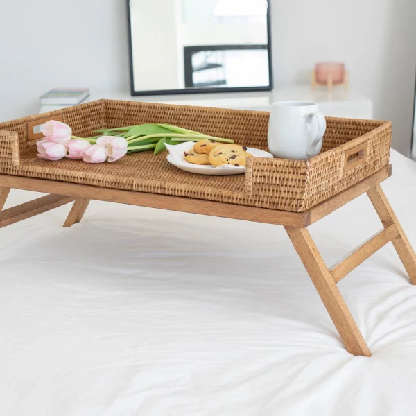 wicker bed tray