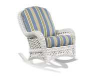 Ivory Coast White Rattan Rocker WPI-LN47