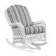 Ivory Coast White Rattan Rocker WPI-LN47