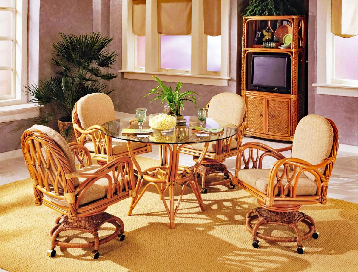 new twist rattan caster dining set