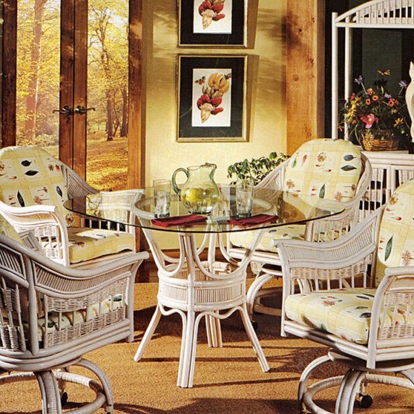 BERMUDA CASTER DINING SET BY SOUTH SEA RATTAN